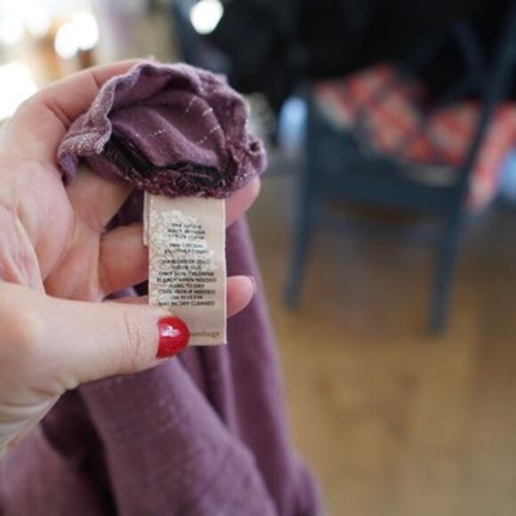 Soft Surroundings Peralta Button Front Embroidered Blouse Plum Womens Size Small - Picture 8 of 8